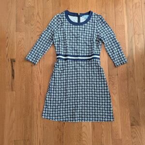 Draper James Honeycomb Floral Dress Medium Navy Blue DRK0288